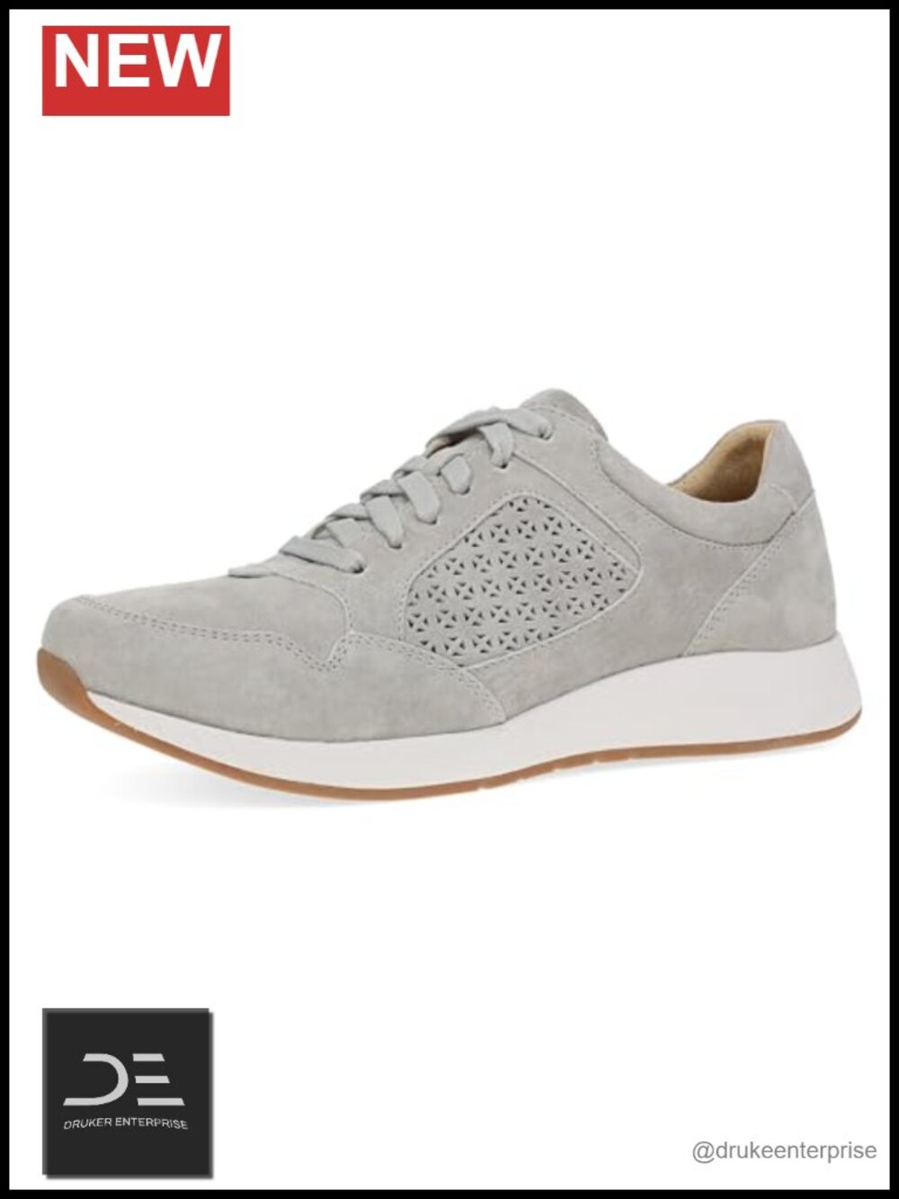 Leather Fashion Sneakers with Perfed Cutout Design